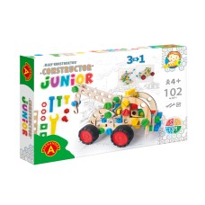 Constructieset Constructor Junior Takelwagen 3 in 1 van hout-  102 onderdelen