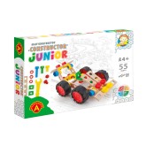 Constructieset Constructor Junior Raceauto van hout-  55 onderdelen