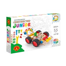 Constructieset Constructor Junior Raceauto van hout-  55 onderdelen