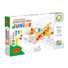 Constructieset Constructor Junior Vliegtuig van hout-  50 onderdelen