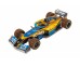 Bouwpakket Formule 1 Racer Blauw/ Geel van hout- mechanisch